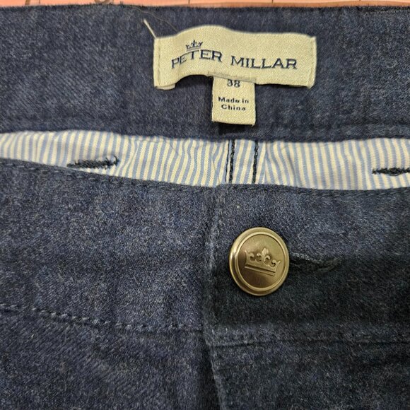 Peter Millar Five-Pocket Pants Size 38x32 – Navy Blue | Premium Flannel - Picture 3 of 7